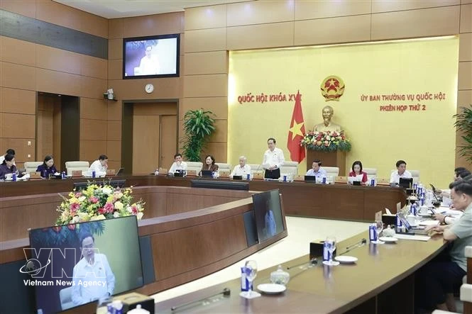 NA Chairman Tran Thanh Man speaks at the second meeting of the NA Standing Committee on May 11. (Photo: VNA)