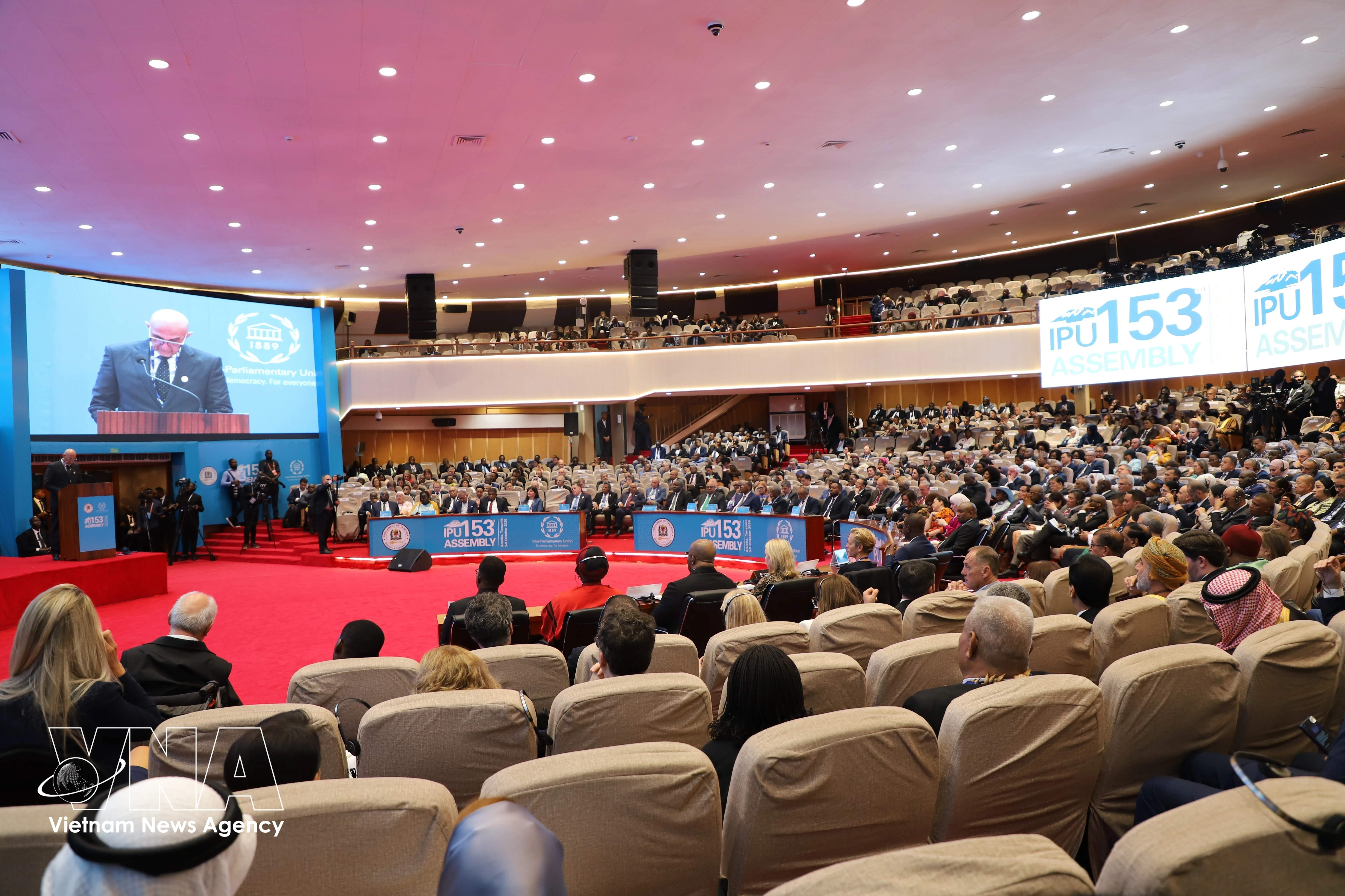 The opening session of the 153rd Assembly of the Inter-Parliamentary Union (IPU-153) in Arusha, Tanzania, on October 5, 2026 (Photo: VNA)