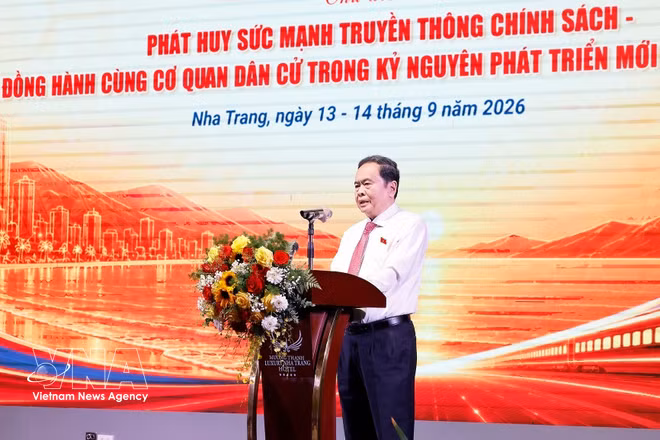 NA President Tran Thanh Man speaks at the 2026 national contributors' conference of the NA’s Dai bieu Nhan dan (People’s Representatives) Newspaper in the central province of Khanh Hoa on September 14, 2026. (Photo: VNA)
