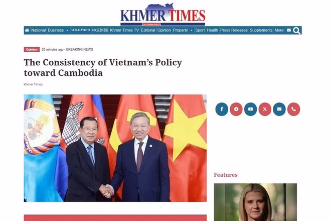 Entitled “The Consistency of Vietnam’s policy towards Cambodia,” the article writes Vietnam regards relations with neighbouring countries as a top priority in its foreign policy. (Photo: VNA)