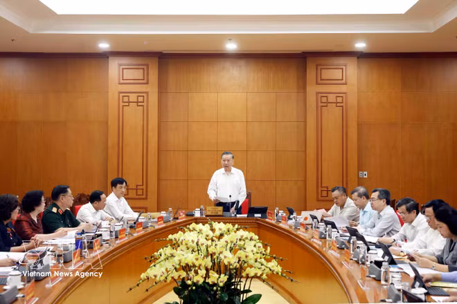 General Secretary of the Communist Party of Vietnam Central Committee and President To Lam speaks at the working session with the Party Central Committee’s Commission for Organisation on August 20. (Photo: VNA)