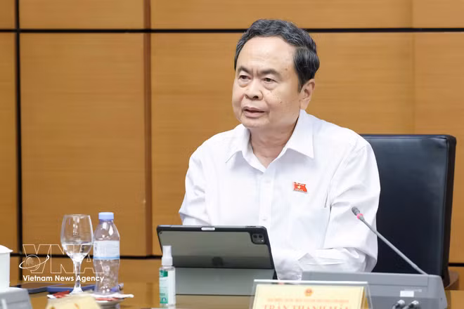 NA President Tran Thanh Man speaks in a group discussion during the second session of the 16th National Assembly on October 20, 2026. (Photo: VNA)