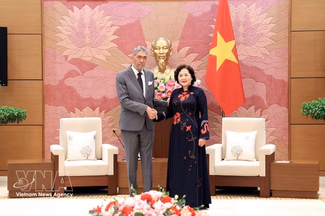 NA Vice President Nguyen Thi Hong meets with General Secretary of the United Left Movement (MIU) of the Dominican Republic Miguel Mejia in Hanoi on October 28, 2026. (Photo: VNA)