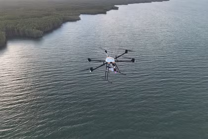 A close-up view of the UAVs used in the Can Gio - Vung Tau delivery route on Fenruary 12, 2026 in Ho Chi Minh City (Photo: CT UAV) 