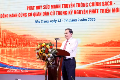 NA President Tran Thanh Man speaks at the 2026 national contributors' conference of the NA’s Dai bieu Nhan dan (People’s Representatives) Newspaper in the central province of Khanh Hoa on September 14, 2026. (Photo: VNA)