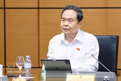 NA President Tran Thanh Man speaks in a group discussion during the second session of the 16th National Assembly on October 20, 2026. (Photo: VNA)