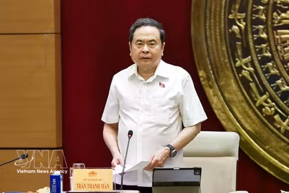 National Assembly Chairman Tran Thanh Man addresses the May 25 working session with the Committee on Science, Technology and Environment. (Photo: VNA)