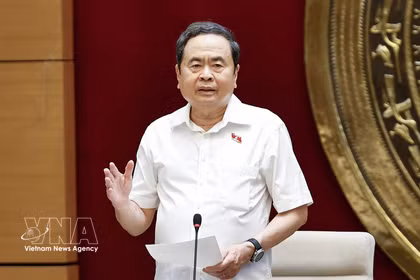 Chairman of the National Assembly Tran Thanh Man chairs a working session with permanent members of the NA’s Committee for People's Aspirations and Supervision on key tasks for 2026 and the 2026–2031 term on May 25, 2026. (Photo: VNA)