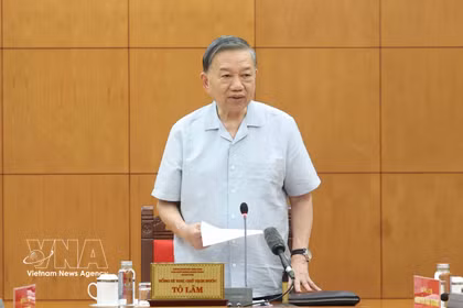 General Secretary of the Communist Party of Vietnam Central Committee and President To Lam speaks at the meeting with the Party Central Committee's Commission for Internal Affairs and relevant agencies in Hanoi on September 28, 2026. (Photo: VNA)