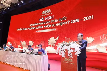 NA Chairman Tran Thanh Man speaks at the conference on May 28. (Photo: VNA)