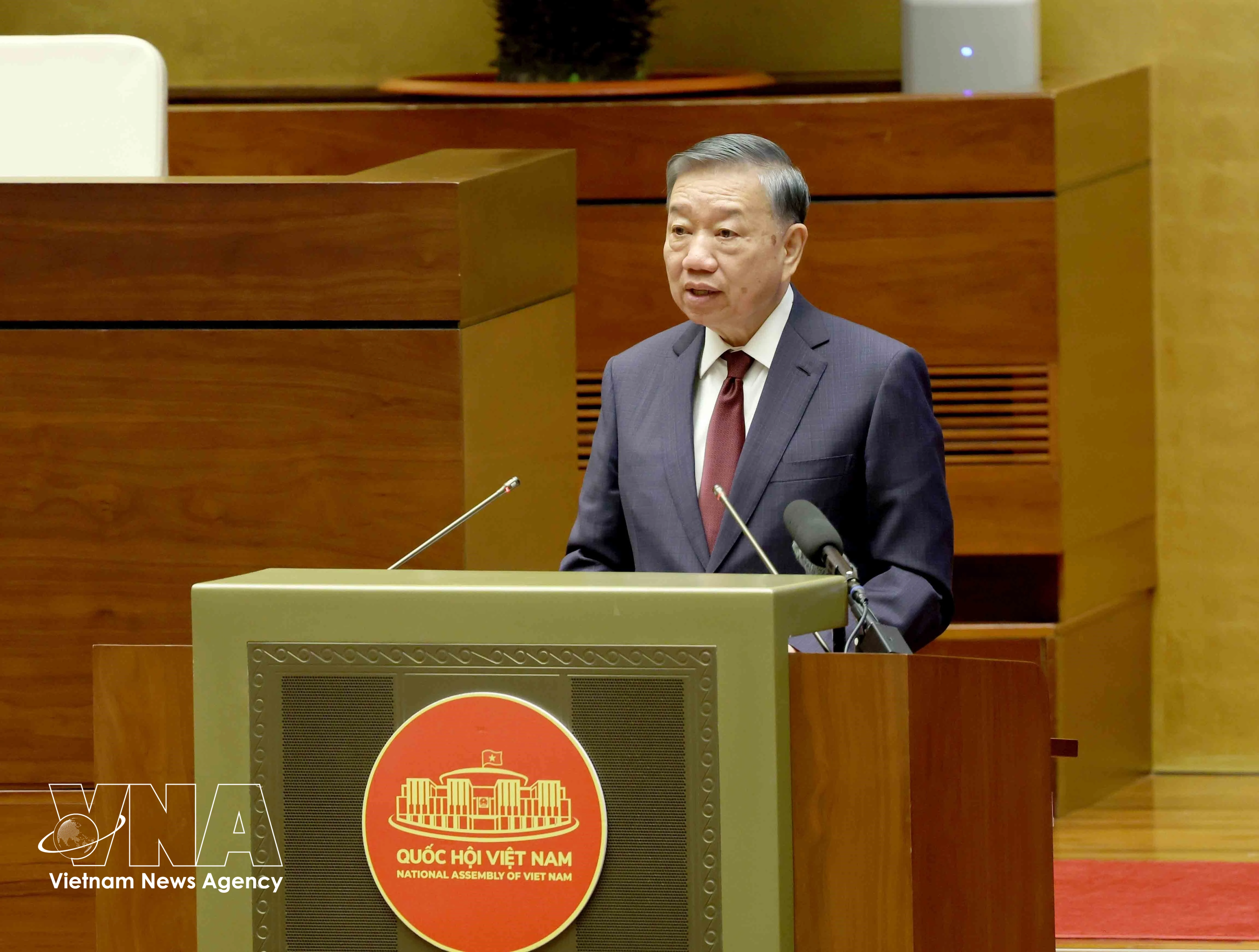 General Secretary of the Communist Party of Vietnam Central Committee and President To Lam addresses the conference. (Photo: VNA)