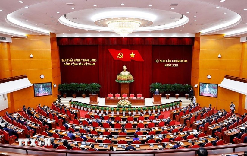 A view of the closing session of Party Central Committee’s 13th meeting in Hanoi on October 8, 2025 (Photo: VNA)