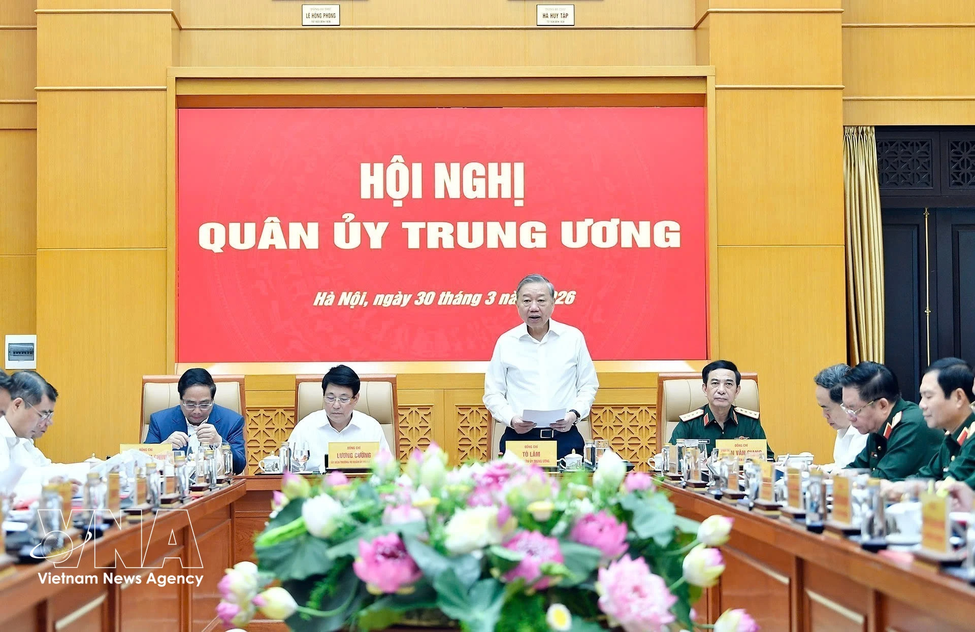 Party General Secretary To Lam addresses the Central Military Commission's meeting in Hanoi on March 30. (Photo: VNA)