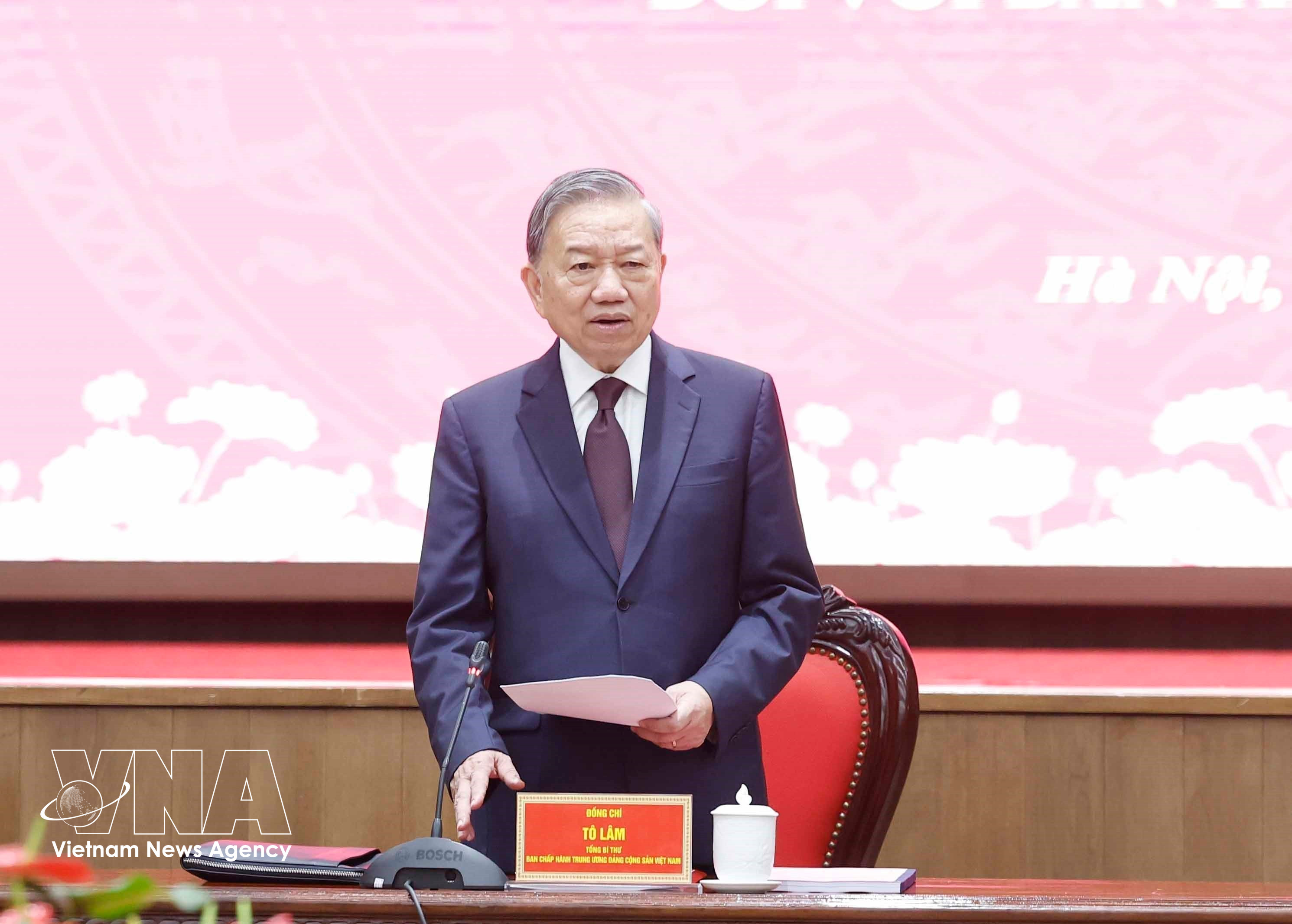 Party General Secretary To Lam speaks at the conference on March 30. (Photo: VNA)