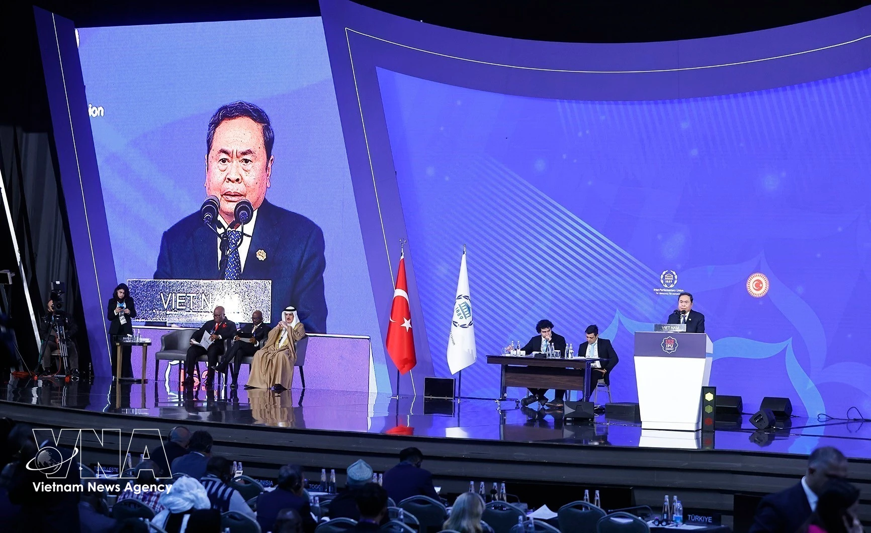 National Assembly Chairman Tran Thanh Man speaks at the general debate of the 152nd Assembly of the Inter-Parliamentary Union in Istanbul on April 16, 2026. (Photo: VNA)
