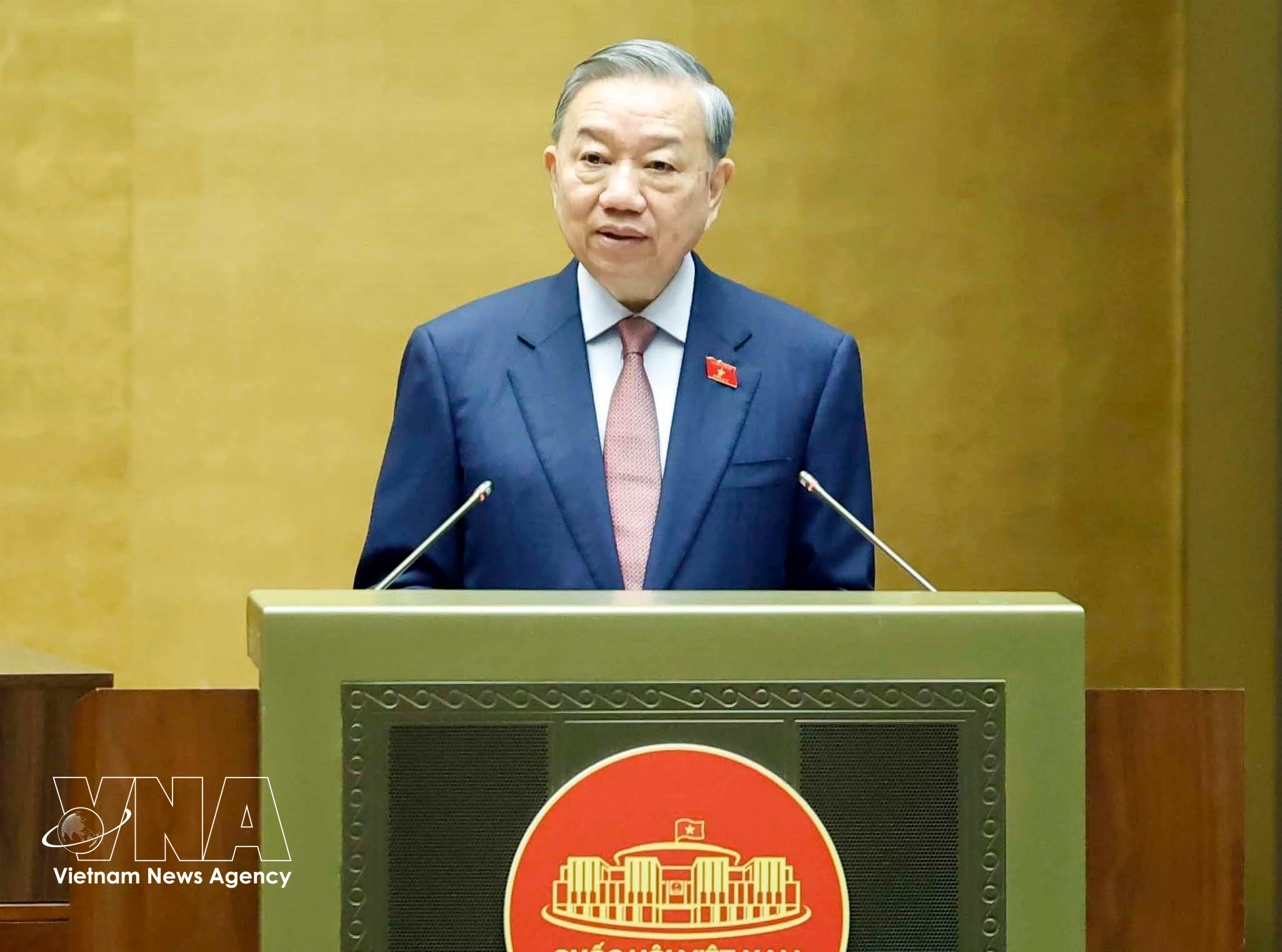 Party General Secretary To Lam addresses the opening of the first session of the 16th National Assembly in Hanoi on April 6. (Photo: VNA)