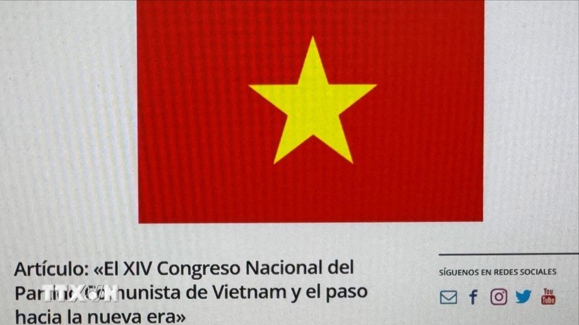 The article titled “The 14th National Congress of the Communist Party of Vietnam and the Advance toward a New Era,” published on aladaainternacional.com, the website of the Latin American Center for Studies on Asia and Africa. (Photo: VNA)
