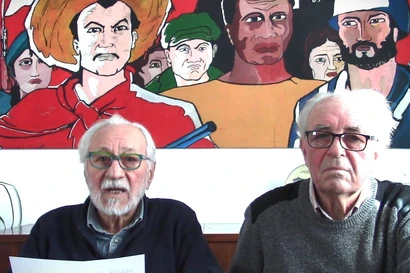 Renato Darsie, Chairman of the Italy – Vietnam Friendship Sub-Association in the Veneto region, and Franco Nube, a member of the association’s executive board, grant an interview to the Vietnam News Agency. (Photo: VNA)