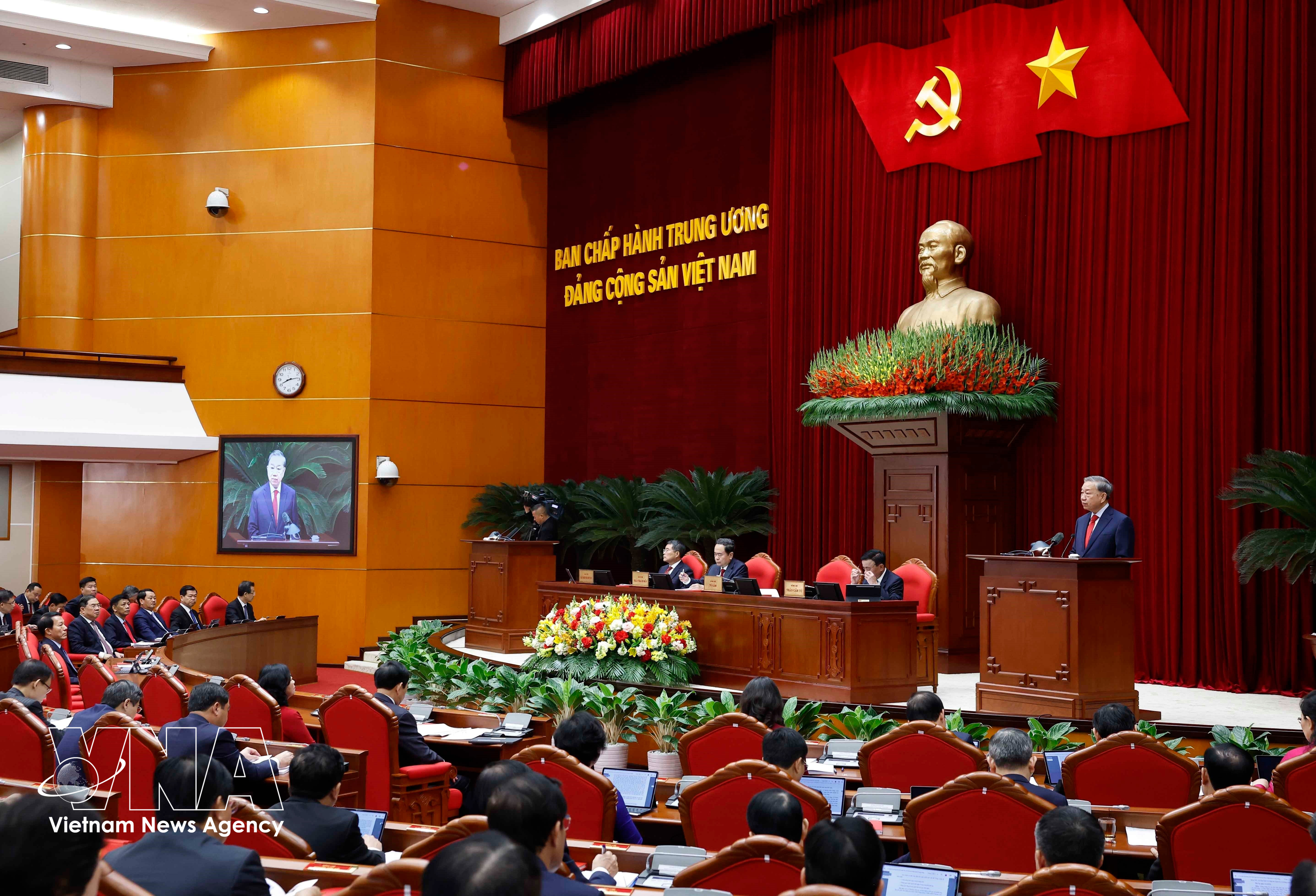 The second meeting of the 14th Party Central Committee opens in Hanoi on March 23. (Photo: VNA)
