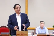 PM Pham Minh Chinh speaks at the working session between the Politburo and the Standing Boards of the Party Committees of An Giang and Lam Dong provinces on September 3. (Photo: VNA)