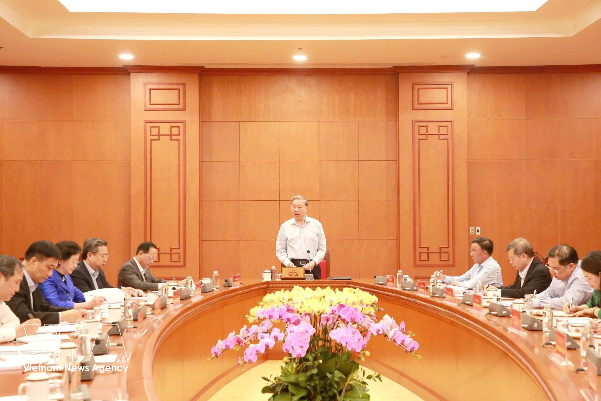 Party General Secretary To Lam speaks at the working session with the Party Central Committee’s Office. (Photo: VNA)