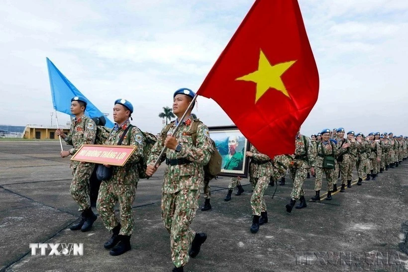 The Engineering Unit Rotation 2 departs to undertake peacekeeping duties at the United Nations Interim Security Force for Abyei (UNISFA) Mission (August 2023). (Photo: VNA) 