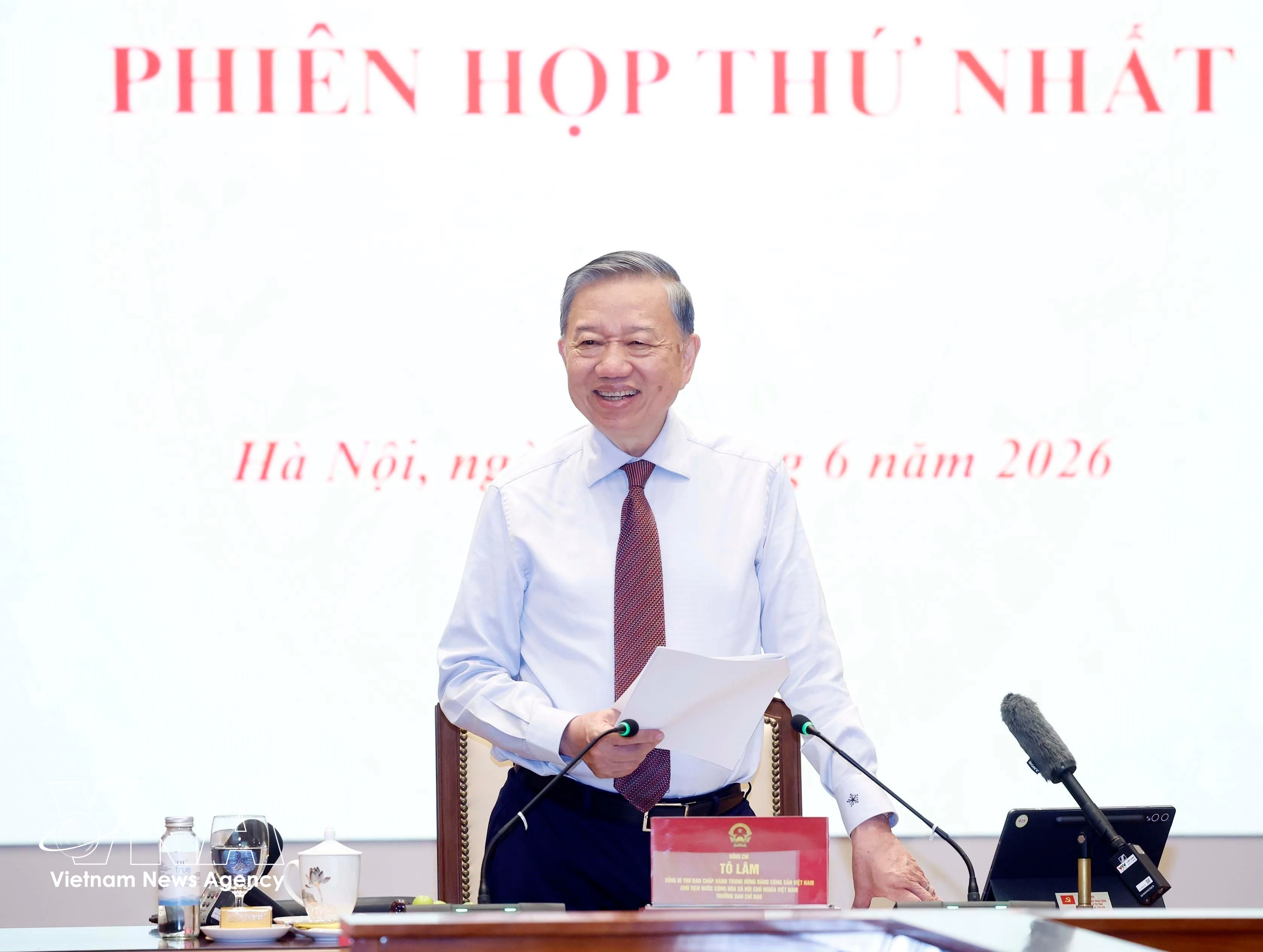 Party General Secretary and State President To Lam chairs the first meeting of the central steering committee for institutional perfection and law enforcement in Hanoi on June 22, 2026. (Photo: VNA)