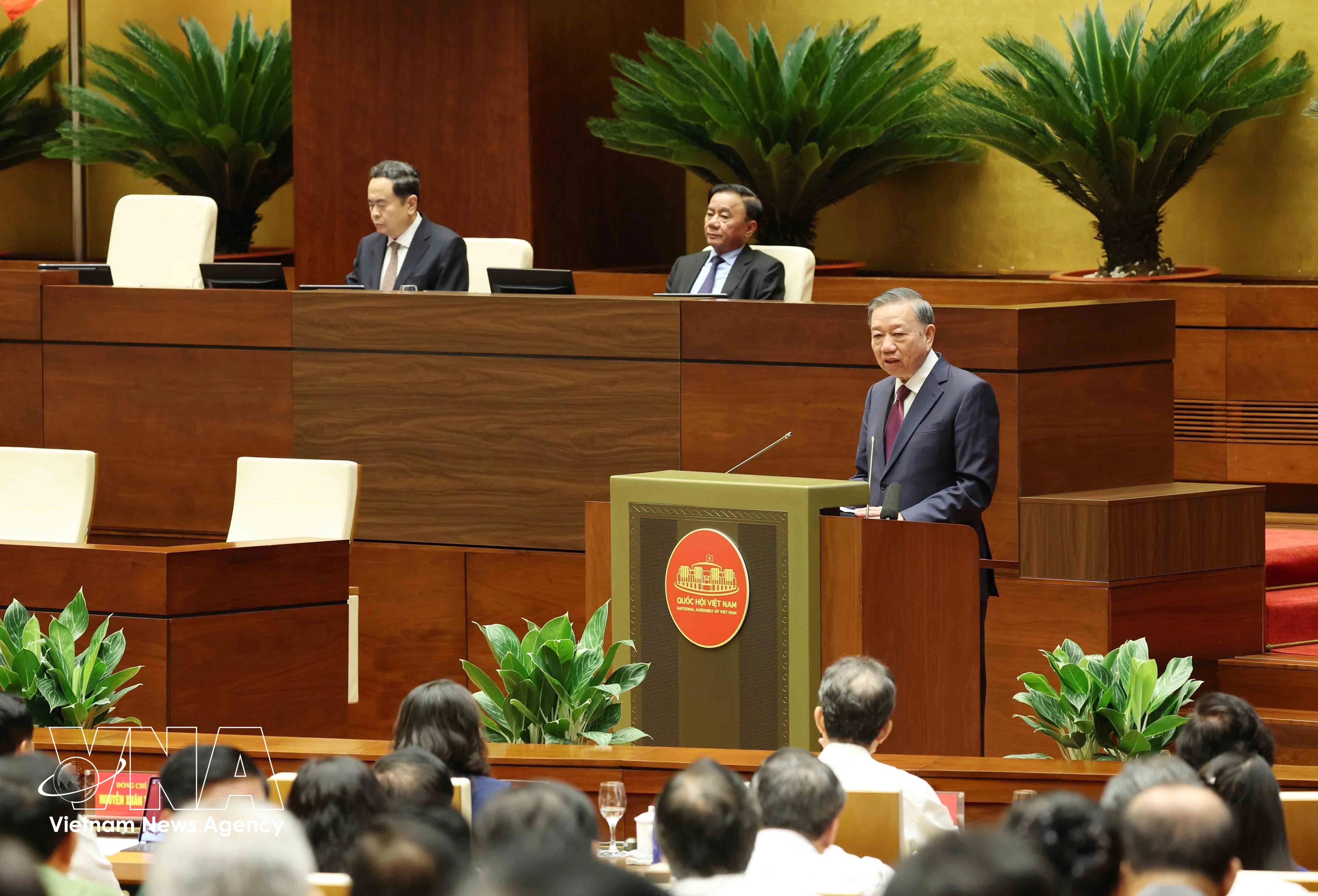 Party General Secretary and State President To Lam addresses the conference on July 1. (Photo: VNA)