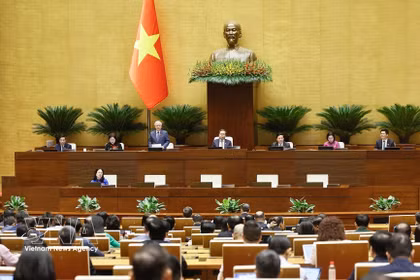 A plenary sitting of the 16th National Assembly's first extraordinary session on August 24 (Photo: VNA)
